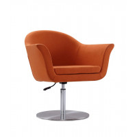 Manhattan Comfort AC051-OR Voyager Orange and Brushed Metal Woven Swivel Adjustable Accent Chair